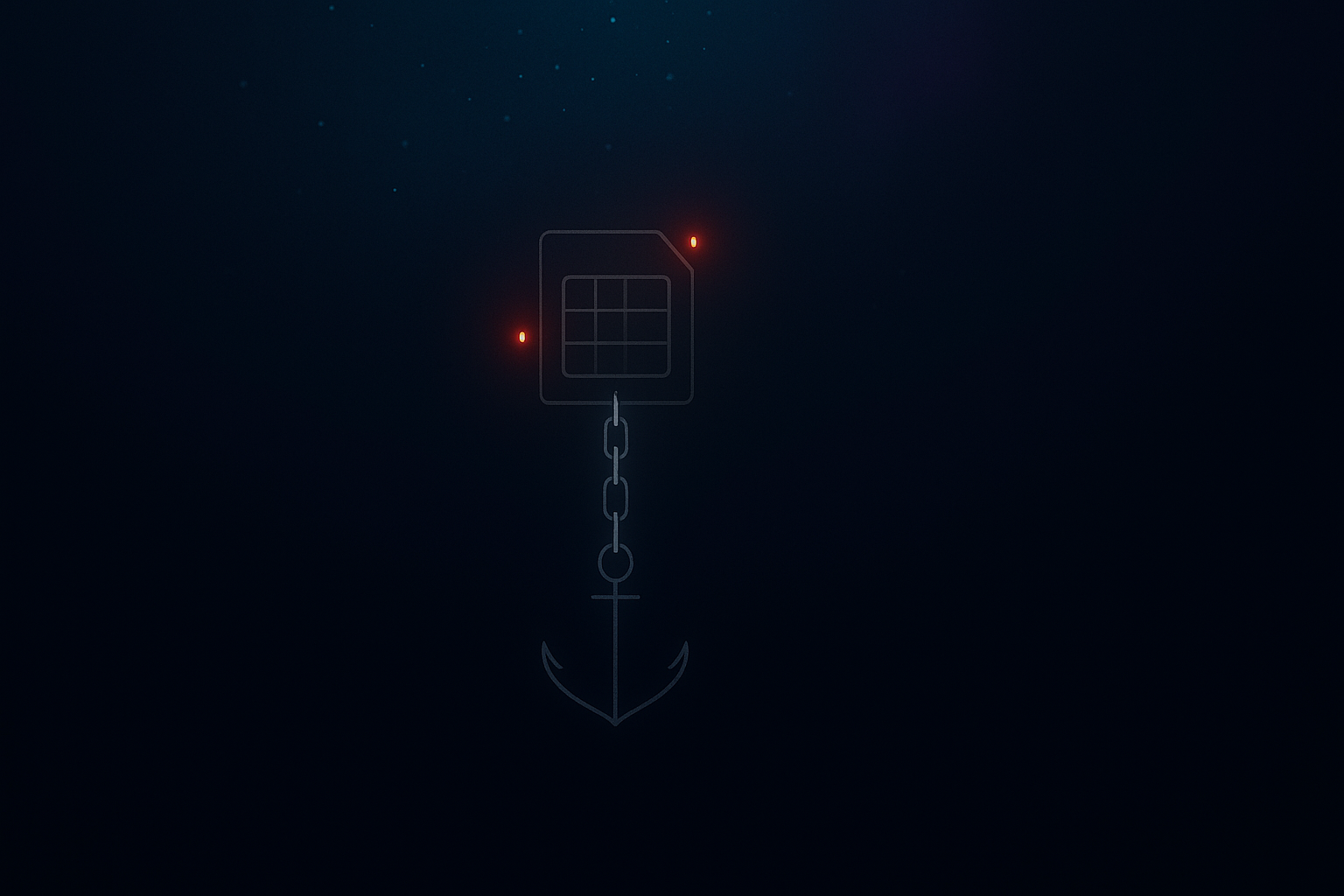 Abstract illustration showing a small dim spreadsheet icon weighed down by glowing chains and dragging a heavy anchor, with subtle red warning glints around it.